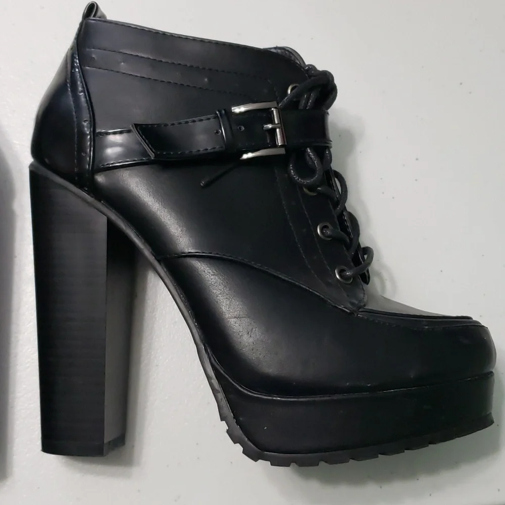 LEILA STONE black high shoes - Picture 8 of 15